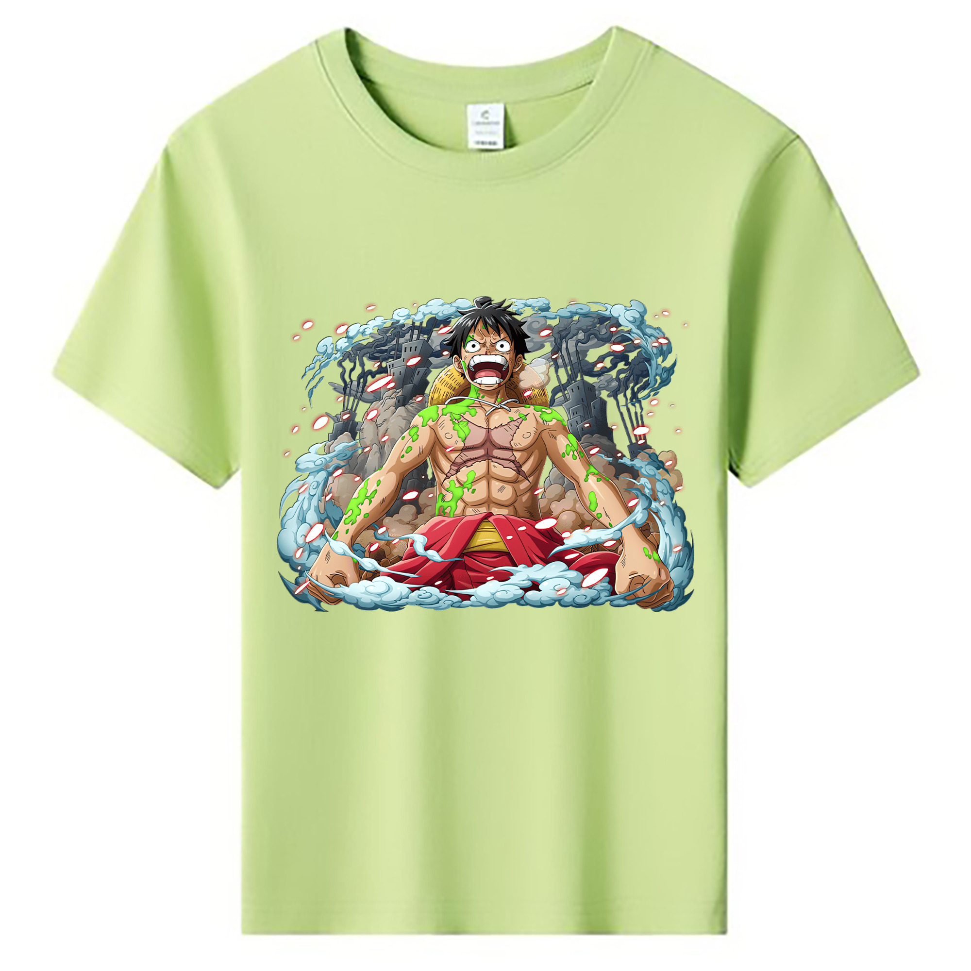 ワンピース モンキー・D・ルフィ ONE PIECE Monkey D. Luffy 綿100％キッズTシャツ（フロントプリント）